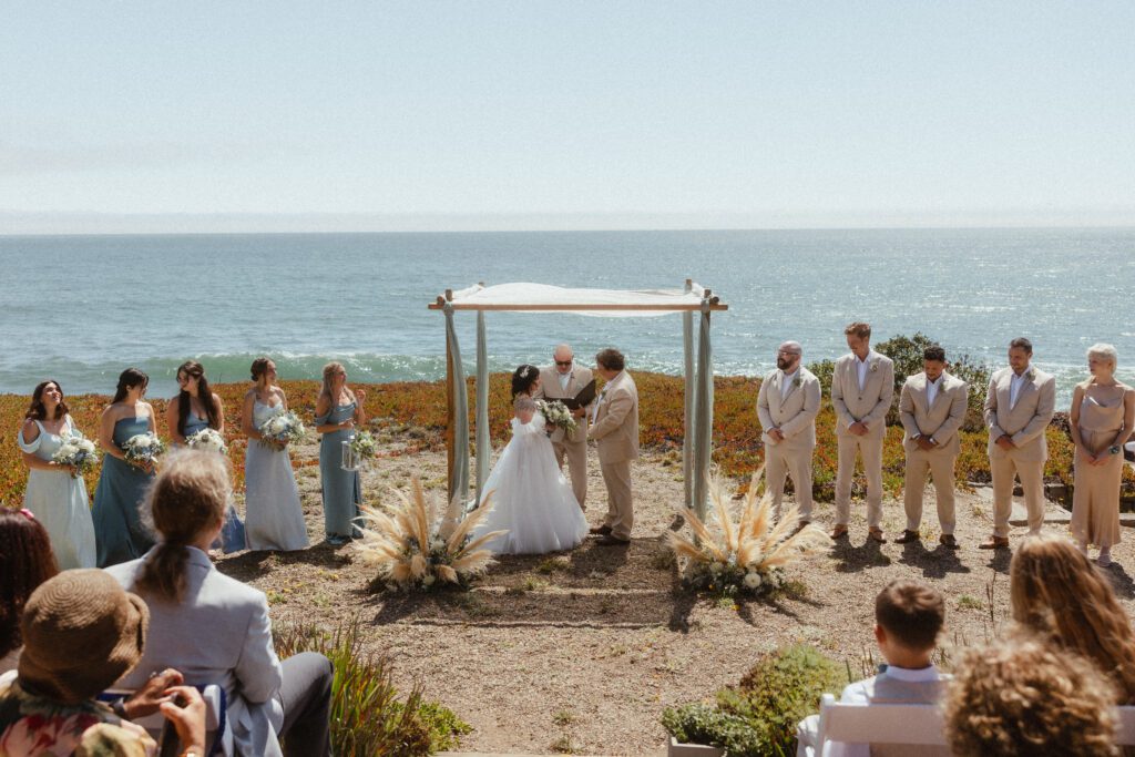 A destination wedding ceremony in Santa Cruz